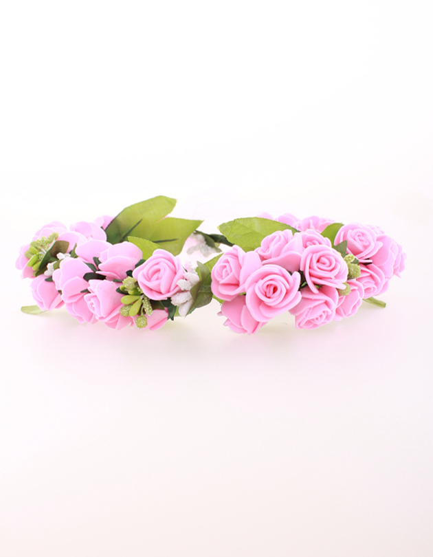 Rochelle Floral Crown in Light Fuschia